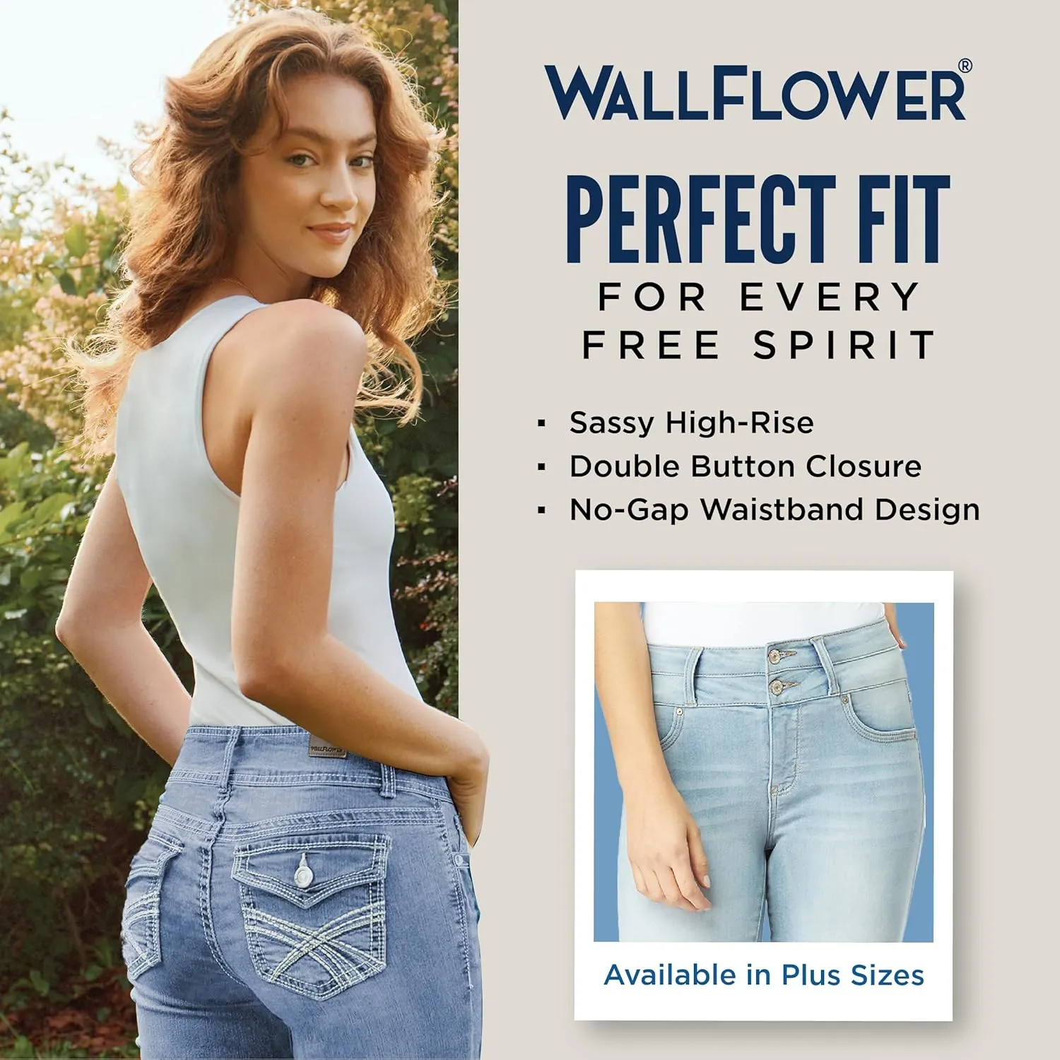 WallFlower Women's Sassy Crop High-Rise Insta Soft Juniors (Standard and Plus)