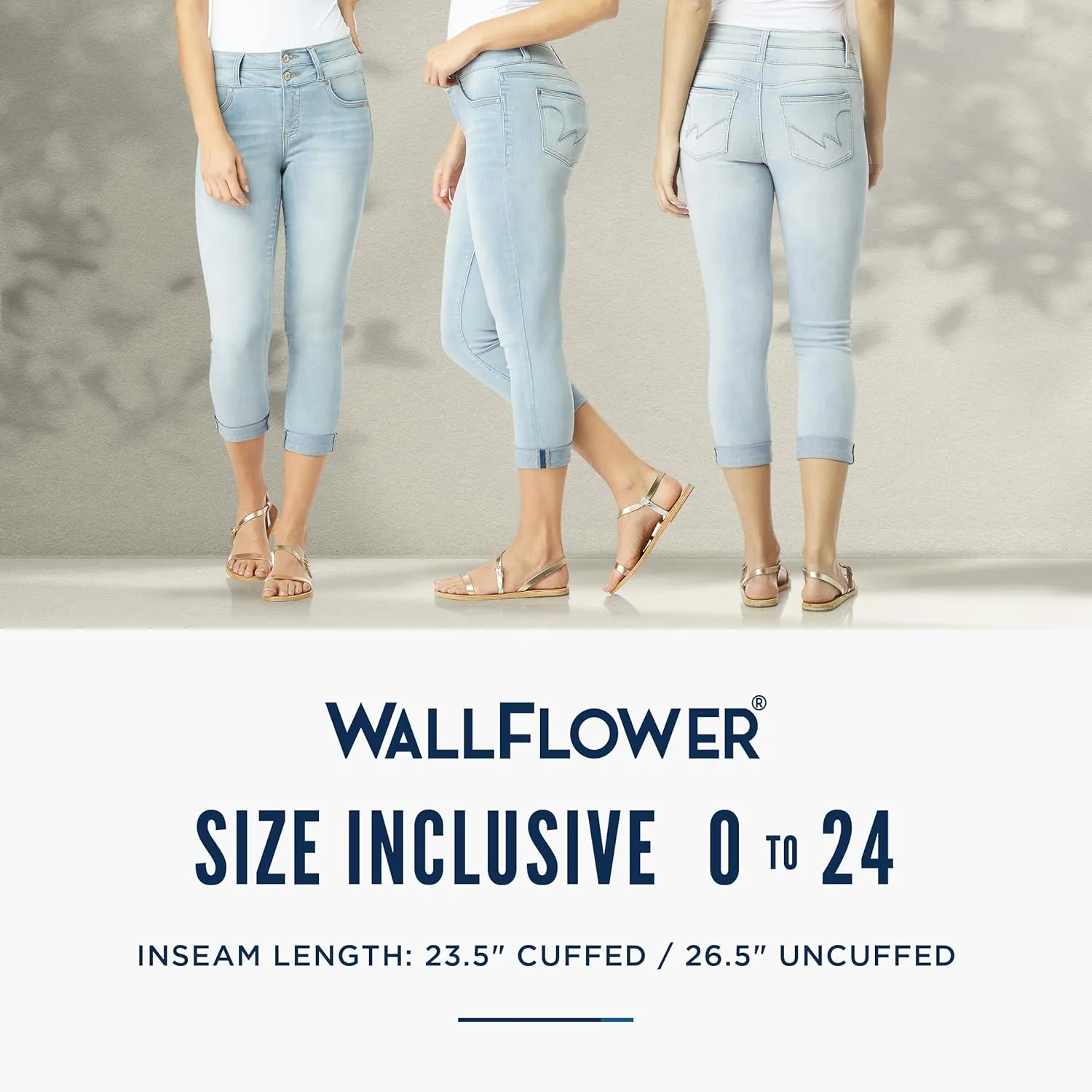 WallFlower Women's Sassy Crop High-Rise Insta Soft Juniors (Standard and Plus)