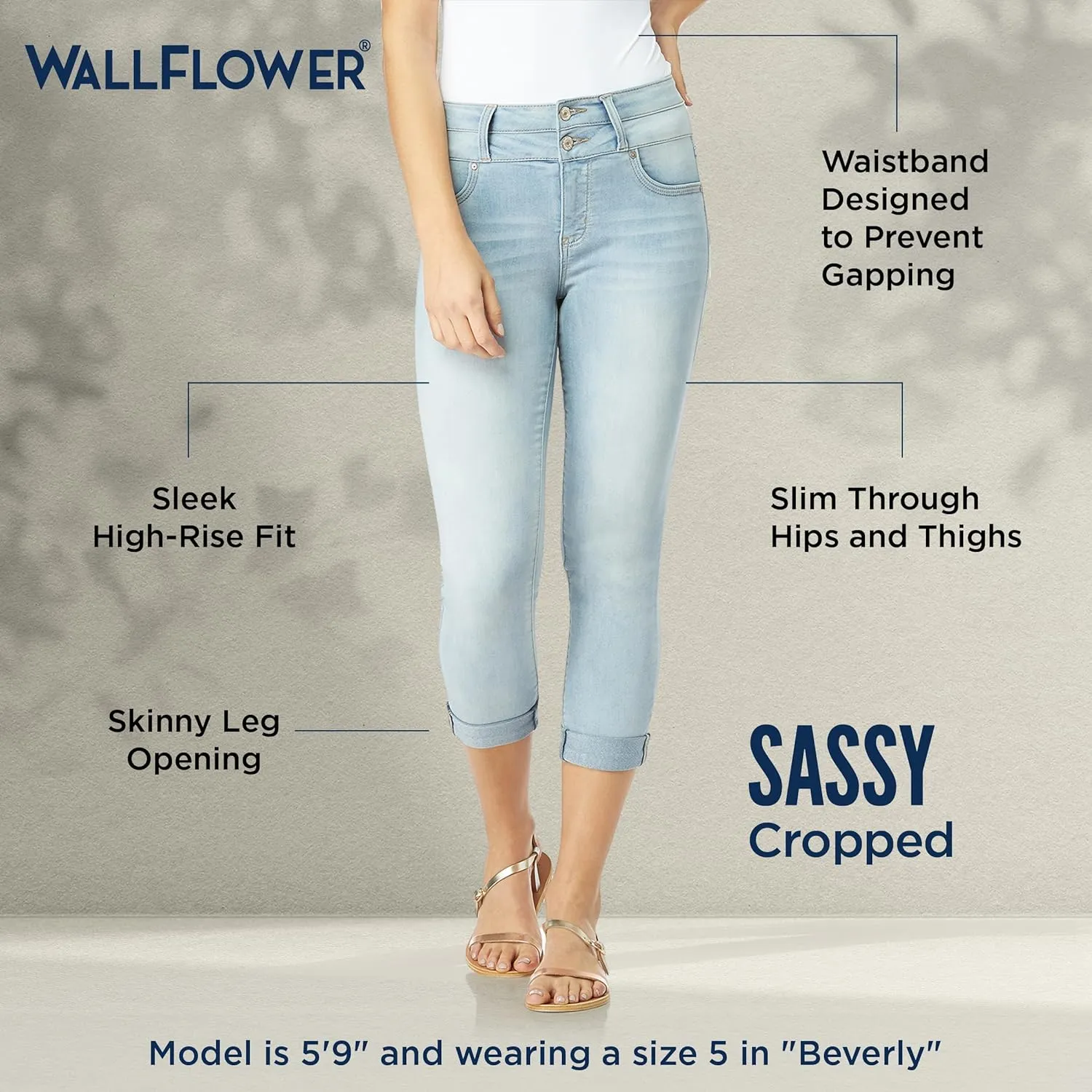 WallFlower Women's Sassy Crop High-Rise Insta Soft Juniors (Standard and Plus)