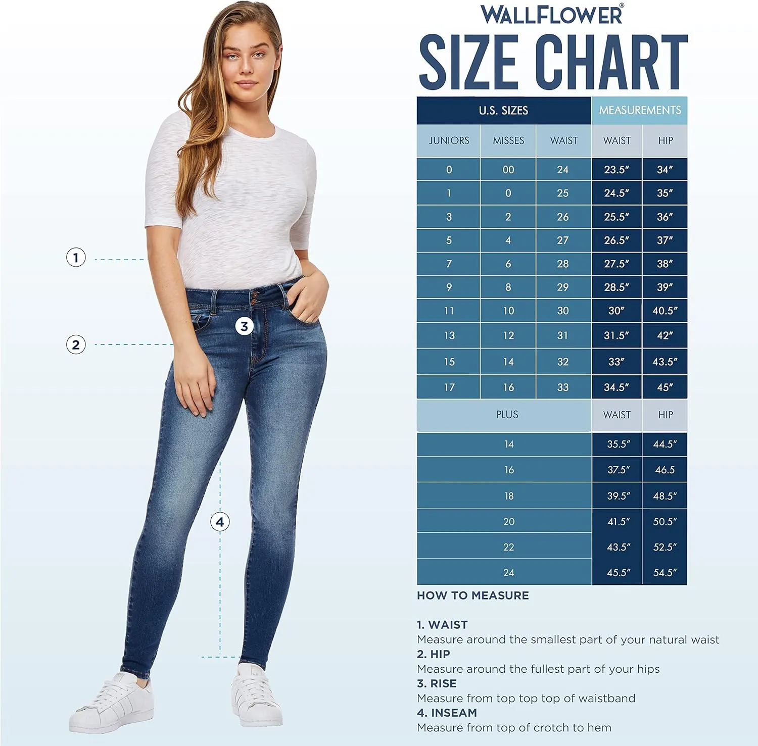 WallFlower Women's Sassy Skinny High-Rise Insta Soft Juniors Jeans (Standard and Plus)