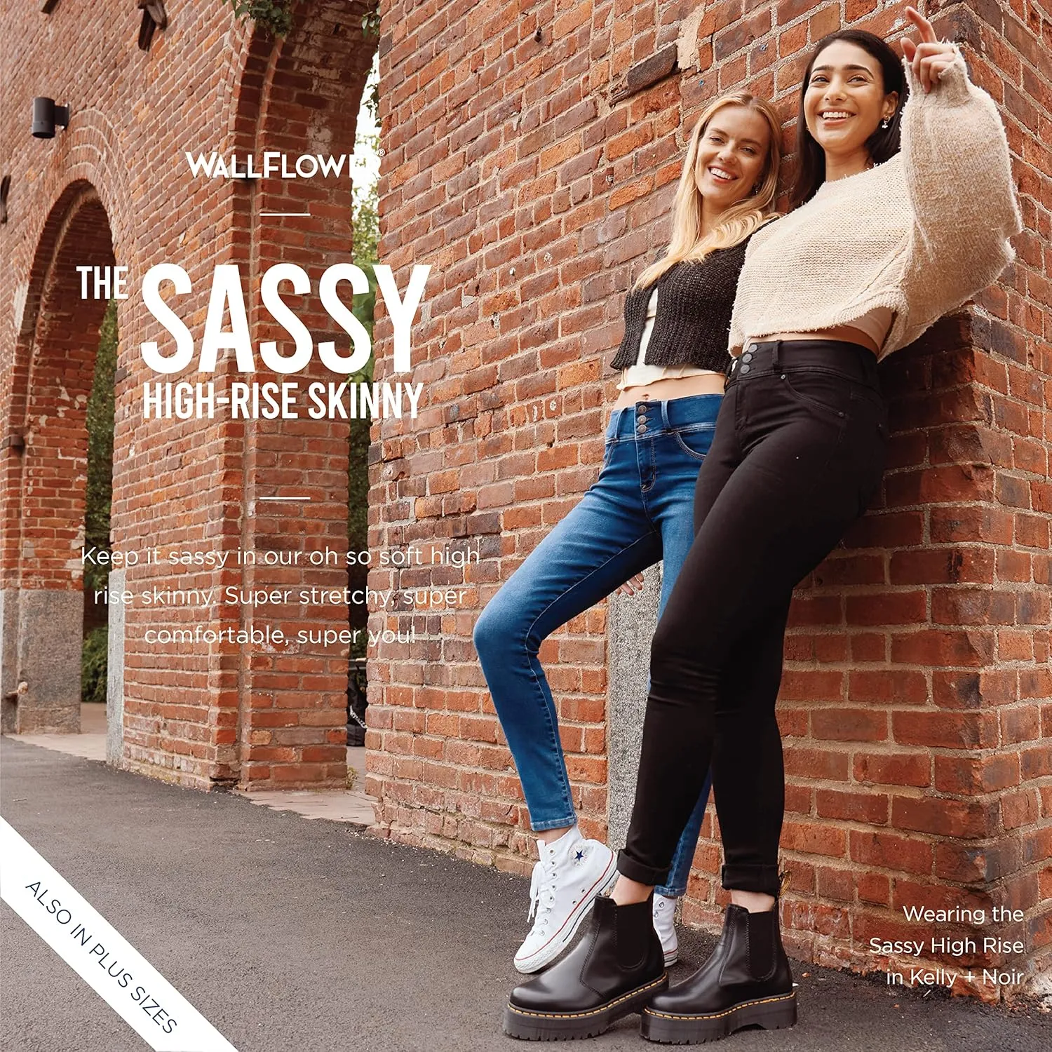 WallFlower Women's Sassy Skinny High-Rise Insta Soft Juniors Jeans (Standard and Plus)