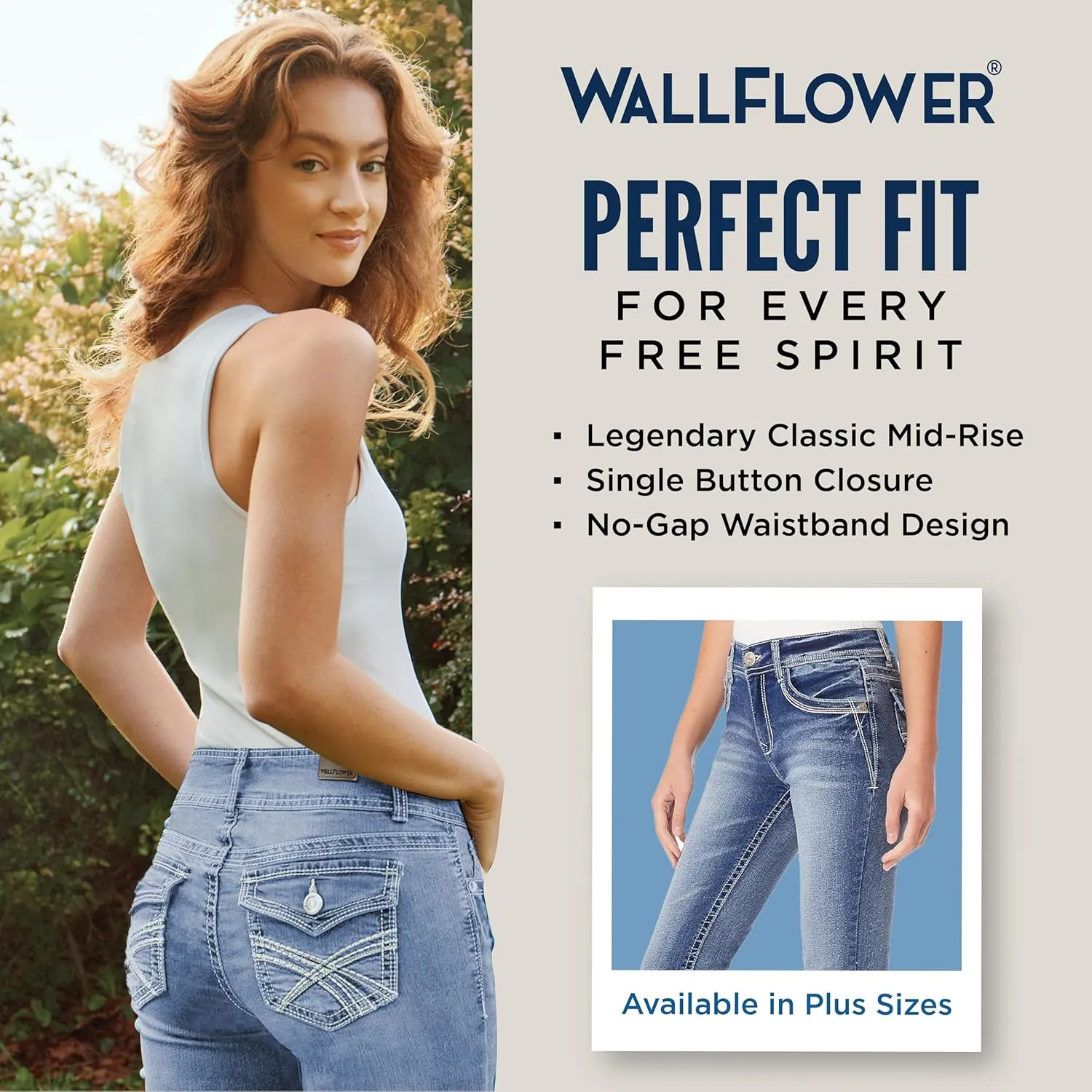 WallFlower Women's Ultra Slim Bootcut Mid-Rise Insta Soft Juniors Jeans