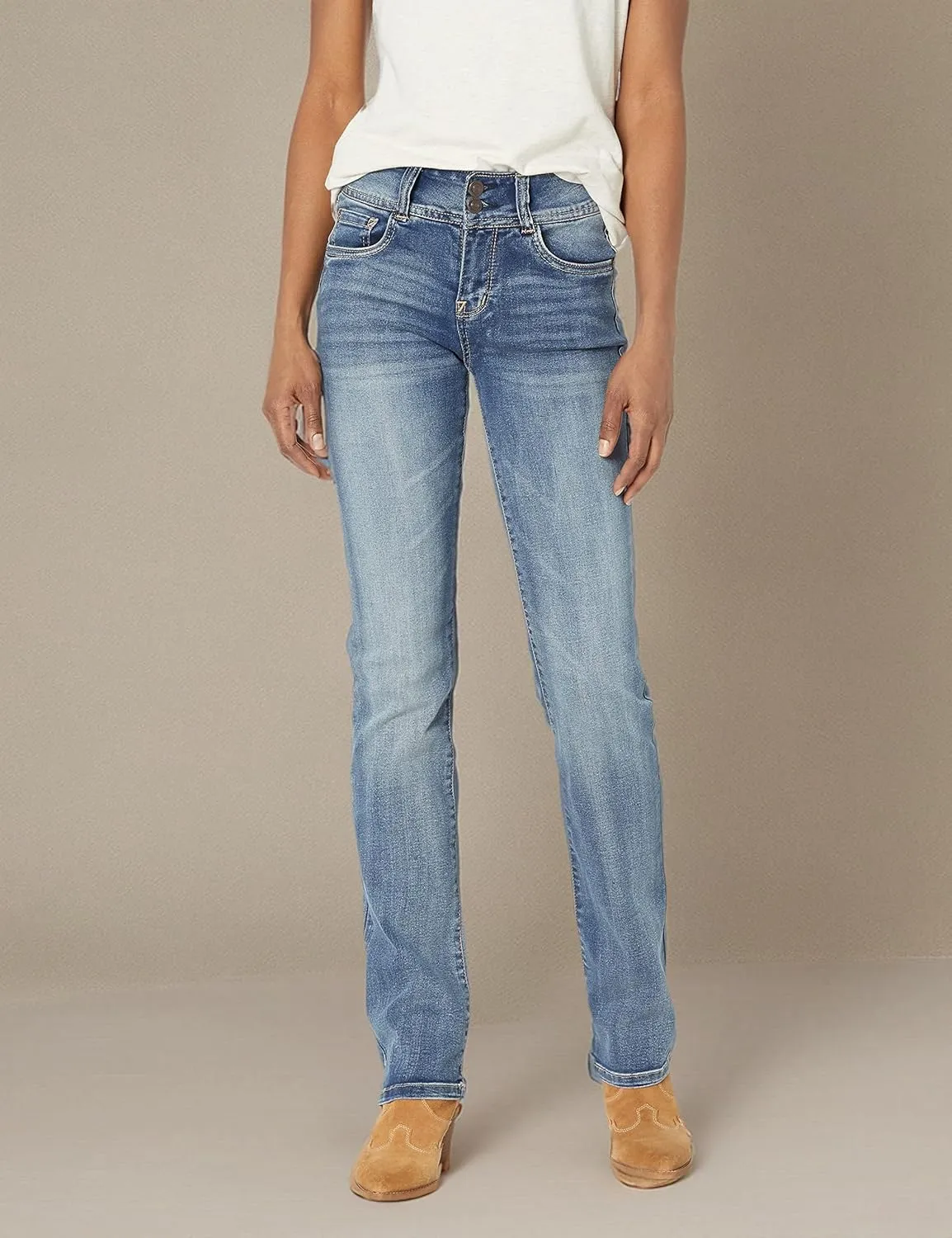 WallFlower Women's Ultra Slim Bootcut Mid-Rise Insta Soft Juniors Jeans