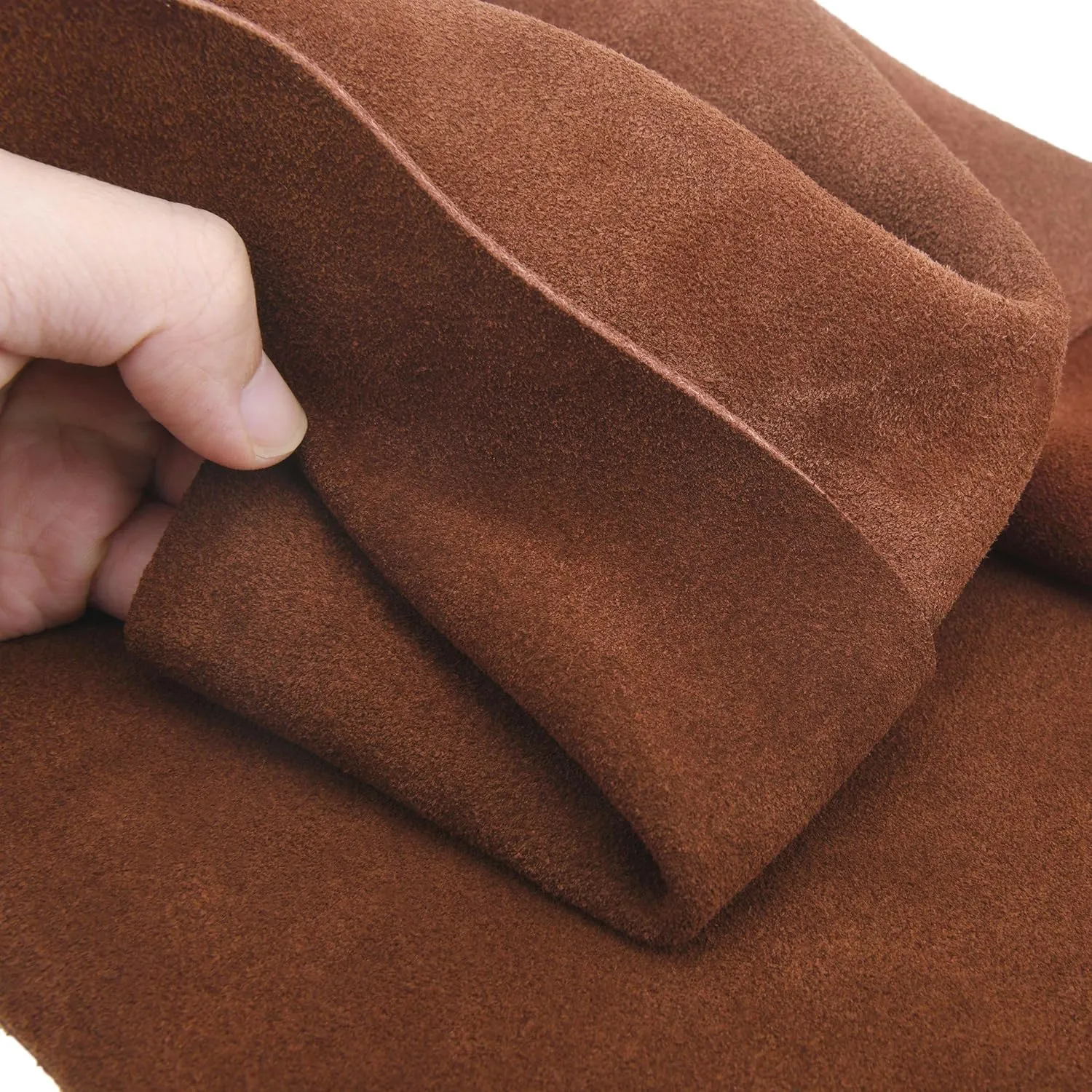 WAYNE'S DOG 3/4 oz Suede Leather Square Cowhide Leather Craft for Moccasins, Leathercraft, Bag Linings, Approns, Saddle Parts (Red Brown, 12"x12")