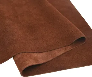 WAYNE'S DOG 3/4 oz Suede Leather Square Cowhide Leather Craft for Moccasins, Leathercraft, Bag Linings, Approns, Saddle Parts (Red Brown, 12"x12")
