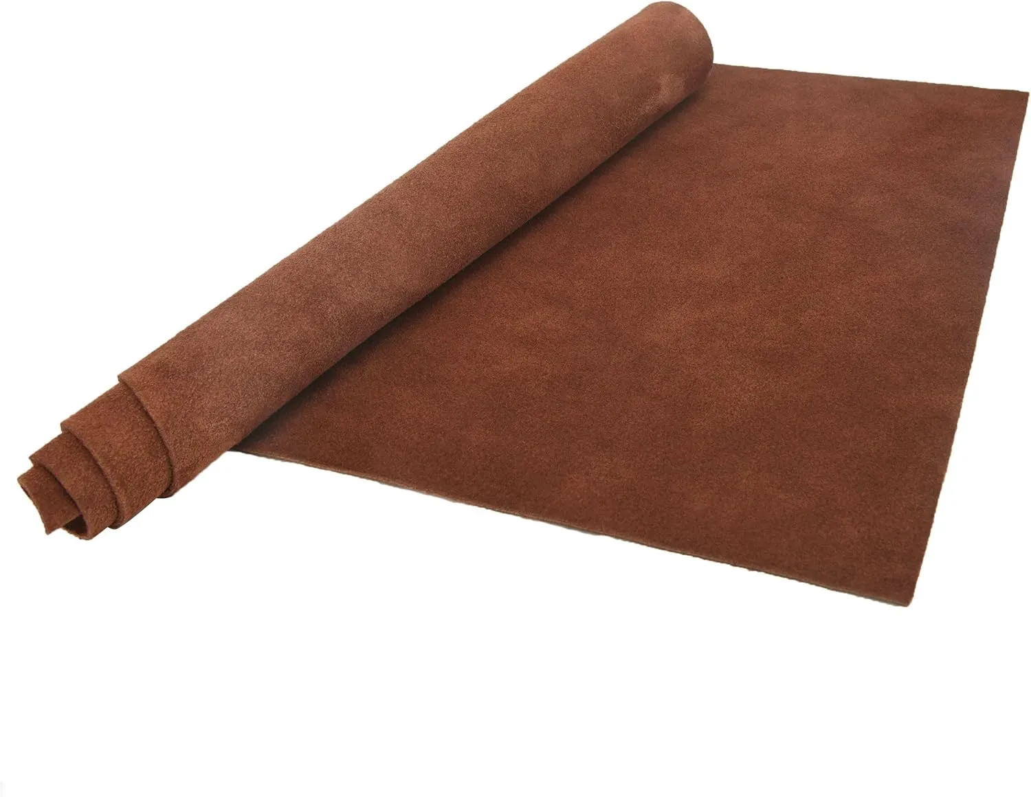 WAYNE'S DOG 3/4 oz Suede Leather Square Cowhide Leather Craft for Moccasins, Leathercraft, Bag Linings, Approns, Saddle Parts (Red Brown, 12"x12")