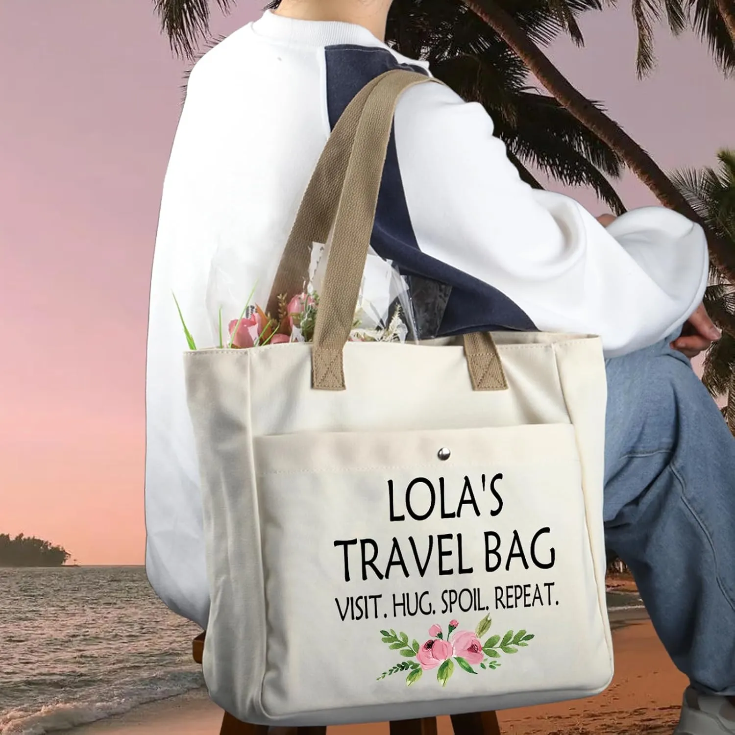 WCGXKO Mother’s Day Gift Grandma Birthday Gift Mother’s Day Merchandise Tote Bag Travel Bag For Grandma