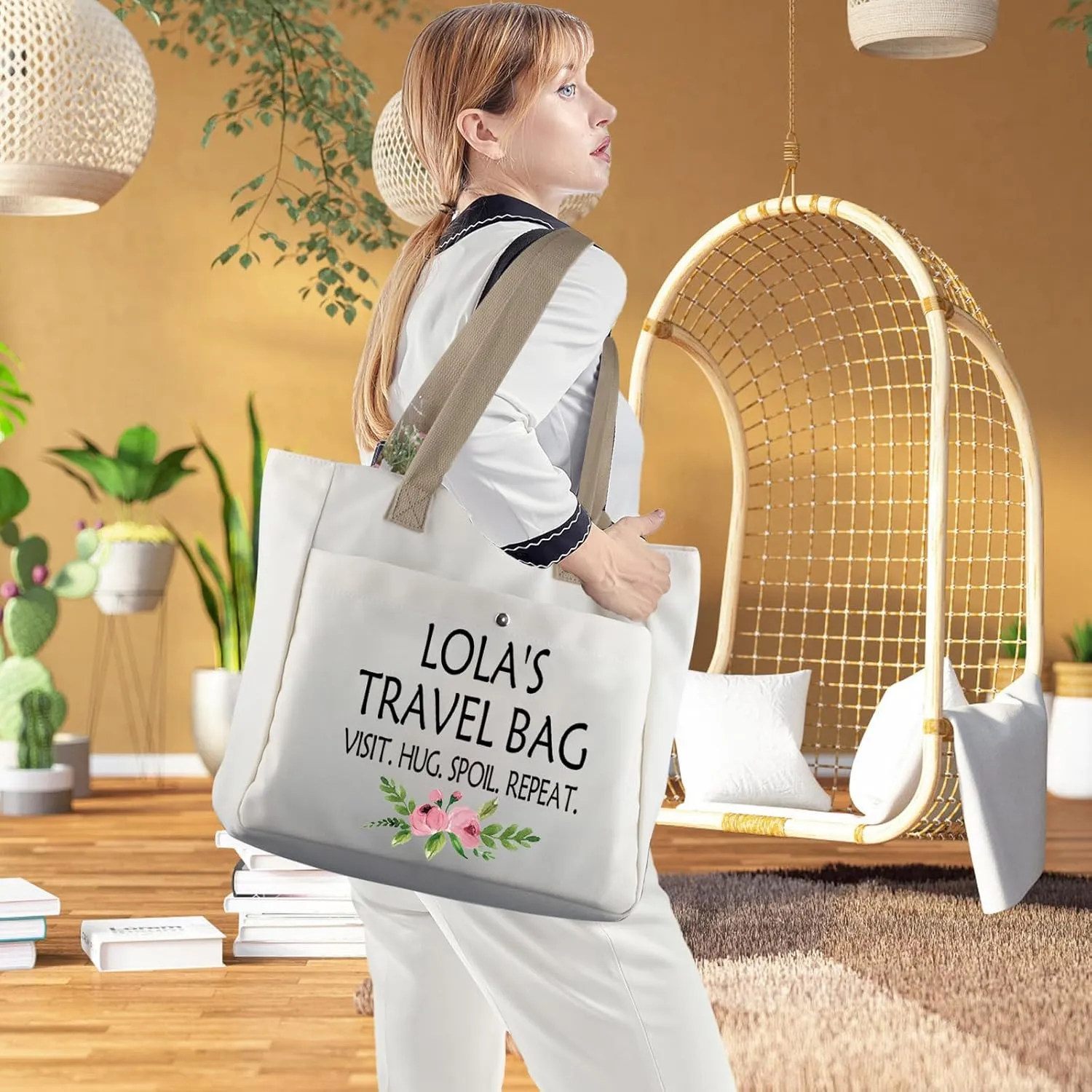 WCGXKO Mother’s Day Gift Grandma Birthday Gift Mother’s Day Merchandise Tote Bag Travel Bag For Grandma