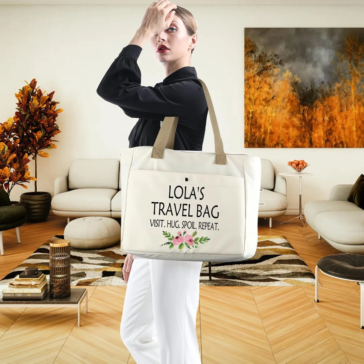 WCGXKO Mother’s Day Gift Grandma Birthday Gift Mother’s Day Merchandise Tote Bag Travel Bag For Grandma