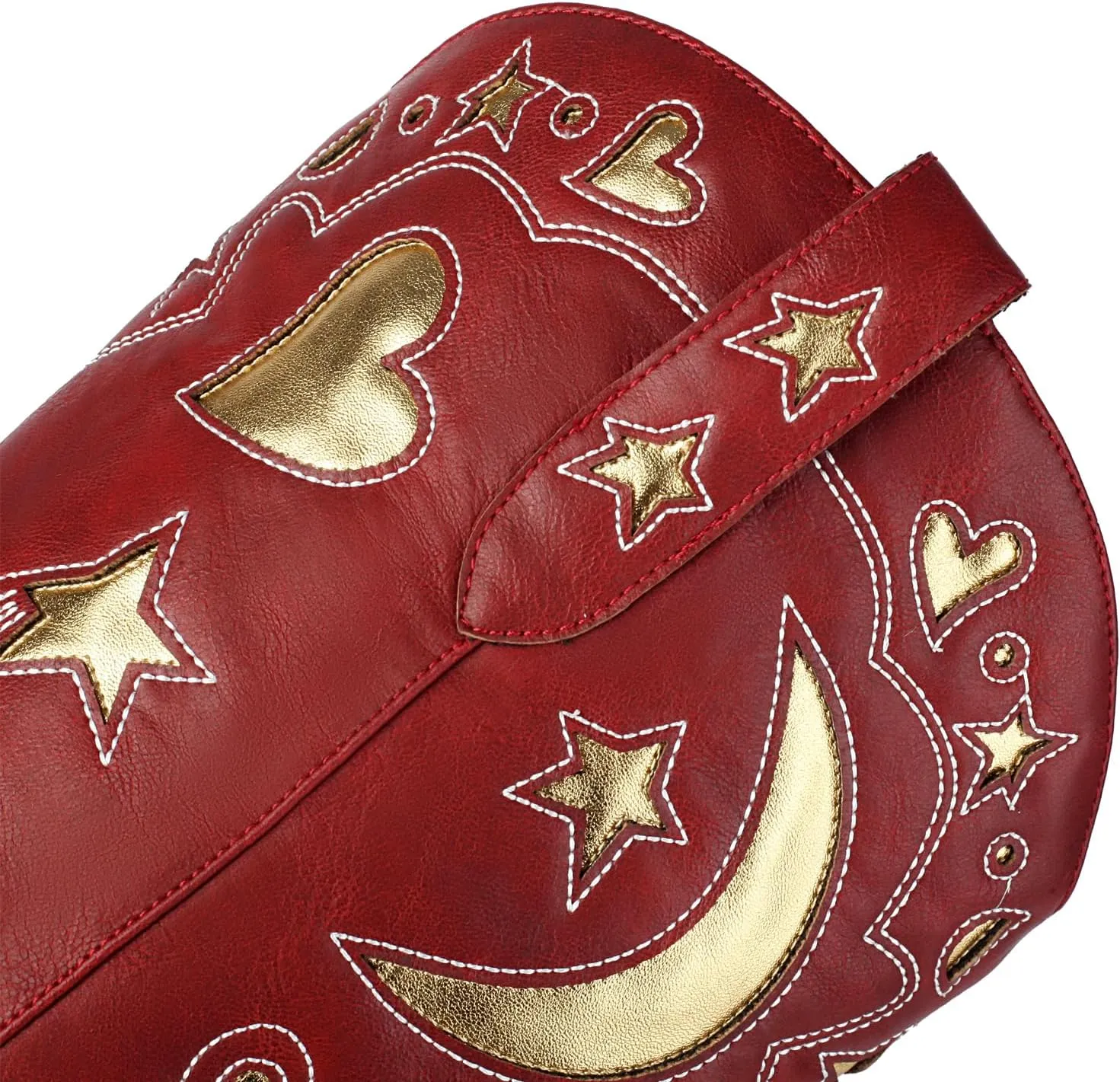 Western Cowboy Boots for Women Knee High, Stars Moon Heart Patterns Low Heel