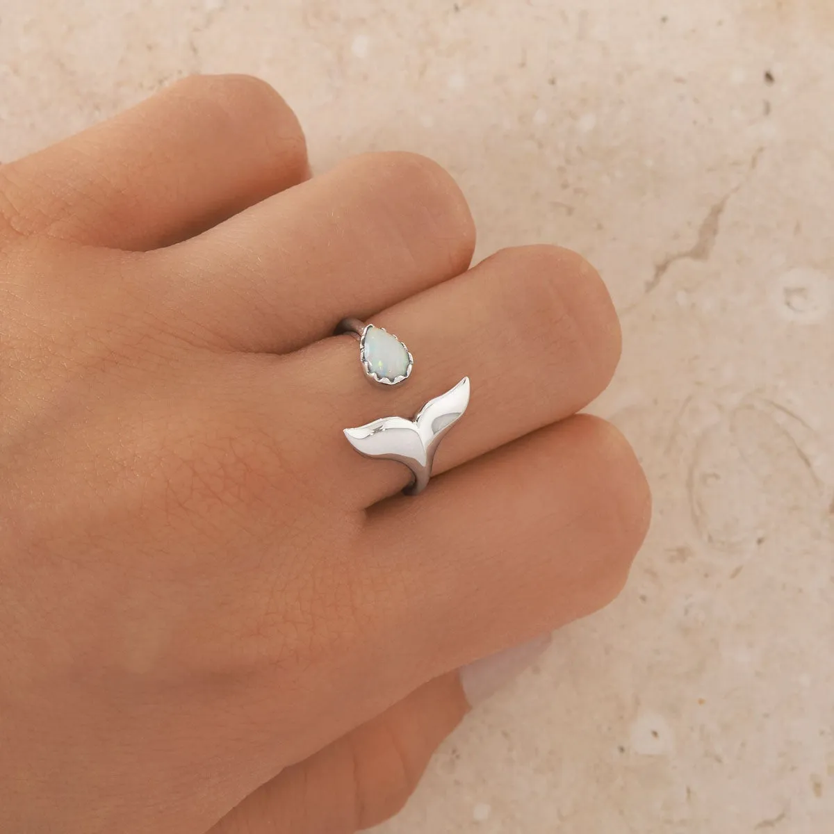 Whale Tail Opal Ring