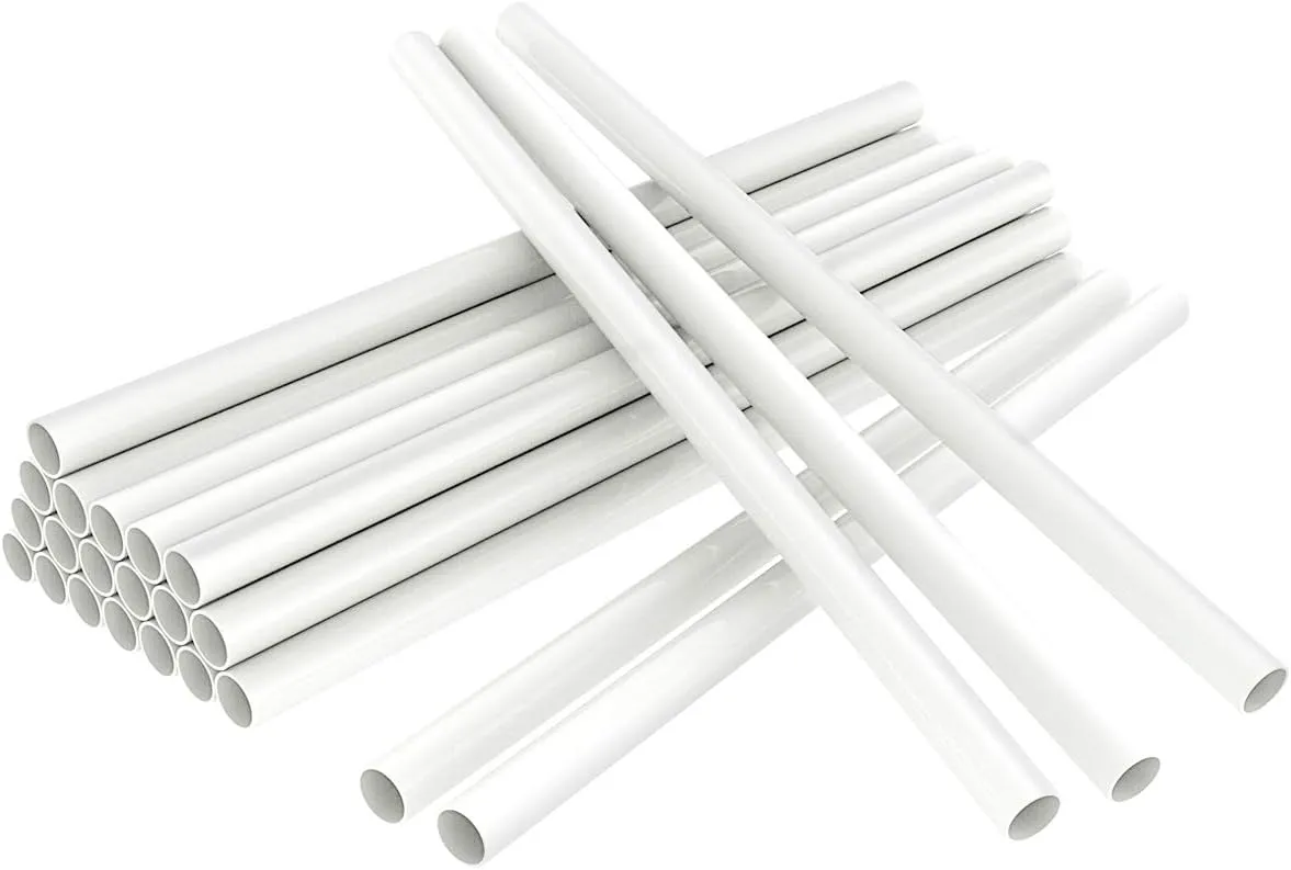White Plastic Cake Dowel Rods for Tiered Cake Construction and Stacking Supporting Cake Round Dowels Straws with 0.4 Inch Diameter (12 Inch)