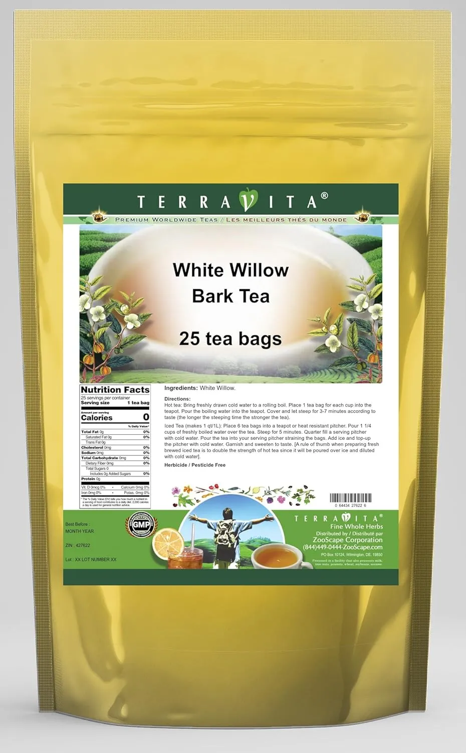 White Willow Bark Tea (25 tea bags, ZIN: 427622)