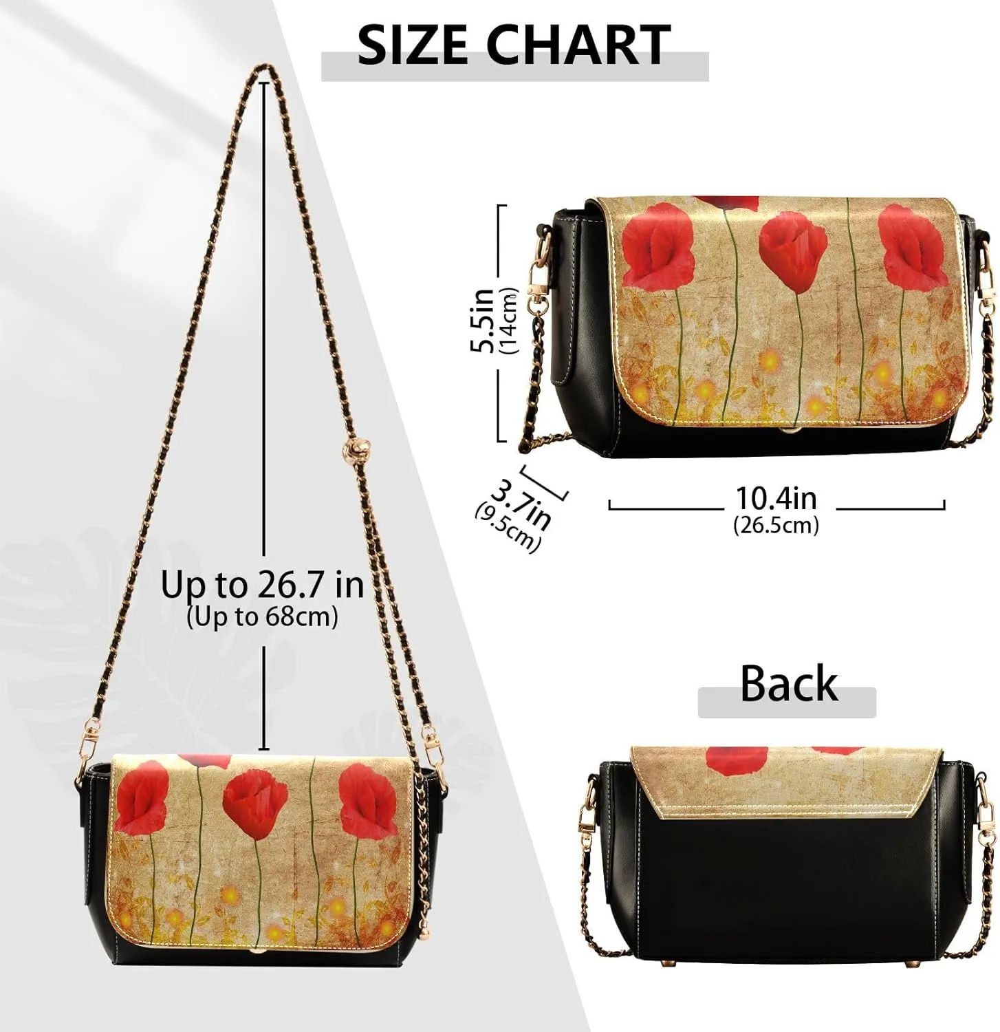 WIHVE Women's Crossbody Handbag Leather Shoulder Bag with Chain Strap