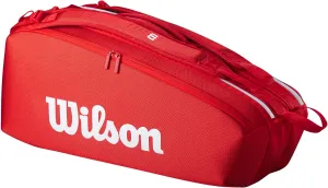 WILSON 2025 Super Tour Red Tennis Racket Bags - Red/White