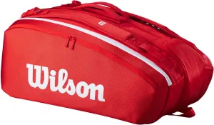WILSON 2025 Super Tour Red Tennis Racket Bags - Red/White