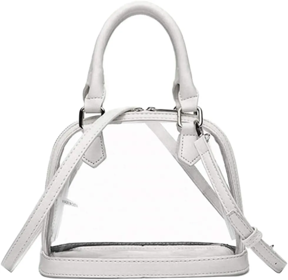 Women Clear Jelly Top Handle Shoulder Crossbody Bag PVC Handbag Purse Totes Satchel