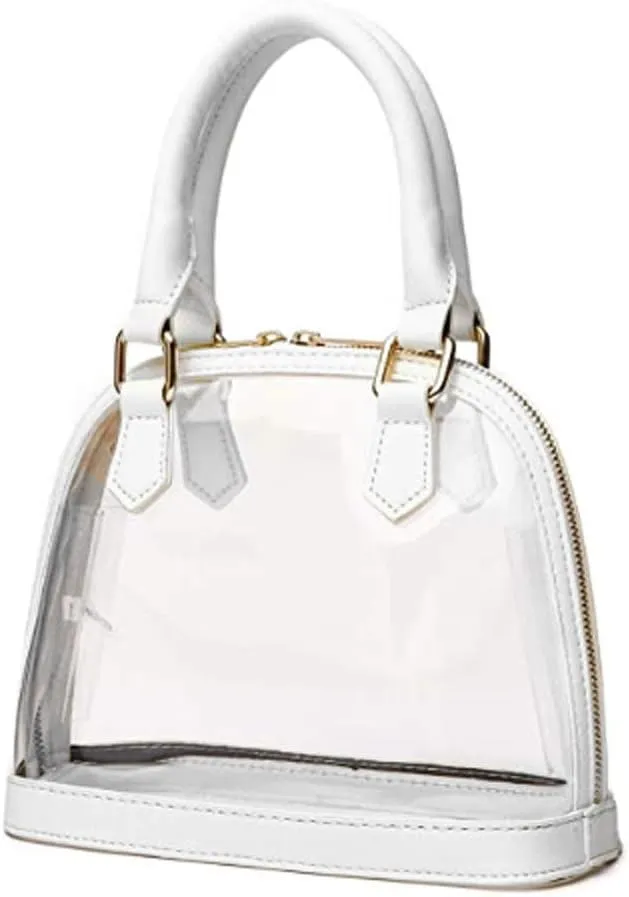Women Clear Jelly Top Handle Shoulder Crossbody Bag PVC Handbag Purse Totes Satchel