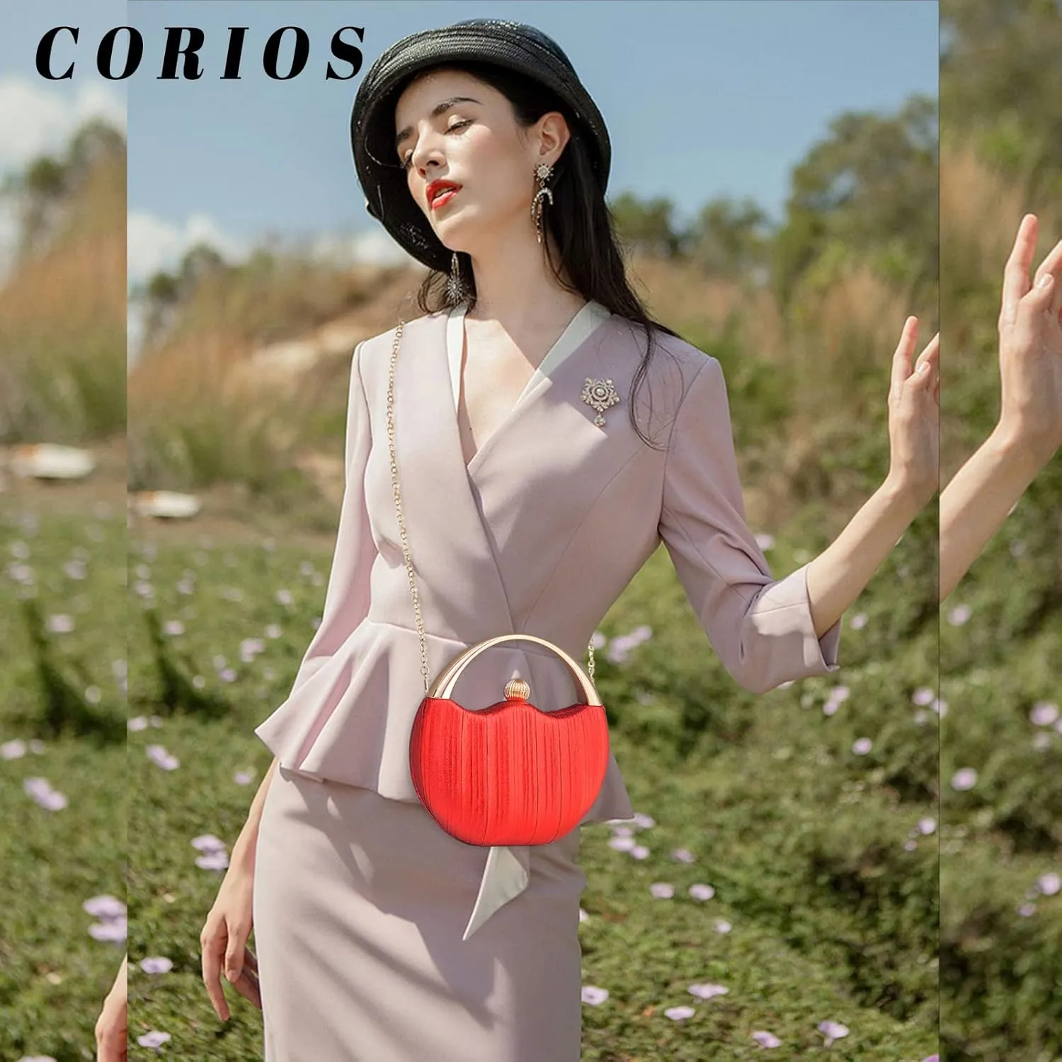Women Clutch Bag Glitter Evening Bag Bridal Wedding Purse Elegant Shoulder Bag