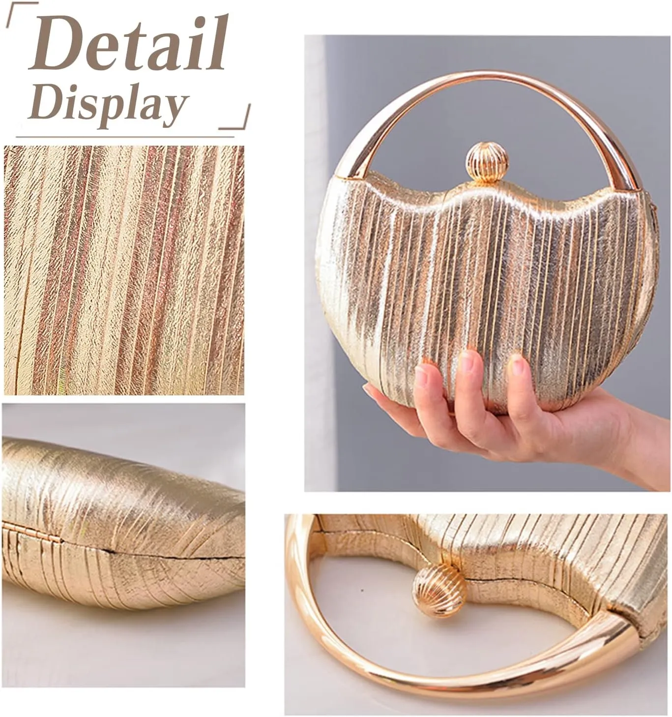Women Clutch Bag Glitter Evening Bag Bridal Wedding Purse Elegant Shoulder Bag