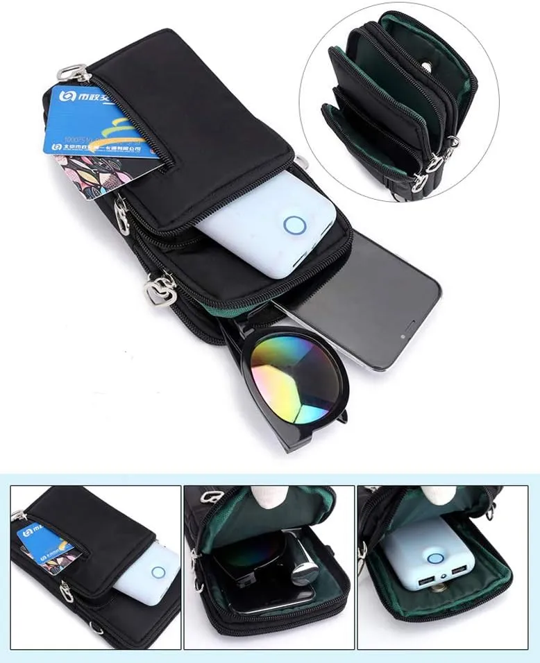 Women Crossbody Cell Phone Purse Wallet Case Wristband Armband Bag for iPhone 16 15 14 Pro Max 16 15 14 Plus / 13 12 Pro Max, Galaxy S25 S24 S23 Ultra / FE / Plus A16 A1514 A06 A05 A35 (Blue Flower-L)
