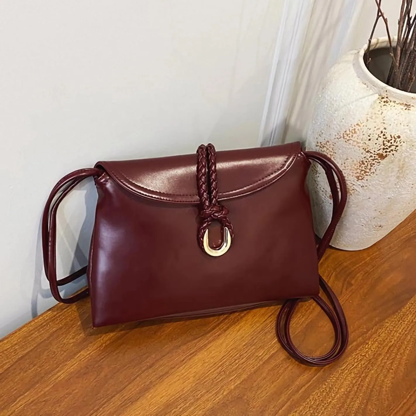 Women Envelope Bag Square Crossbody Bags Commuter Shoulder Bag Synthetic Leather Purses