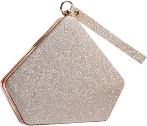 Women Evening Bag Sequin Clutch Bag Bridal Wedding Purse Ladies Sparkly Handbag Glitter Pentagon Shoulder Bag