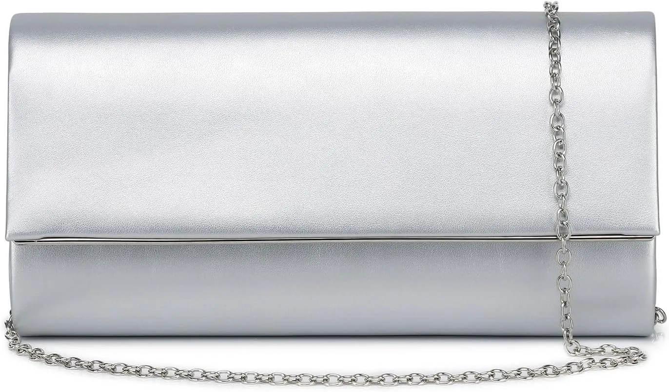 Women Evening Bag Vegan Leather Clutch Purse Shoulder Crossbody Envelope Bag for Party Wedding Prom Bridal