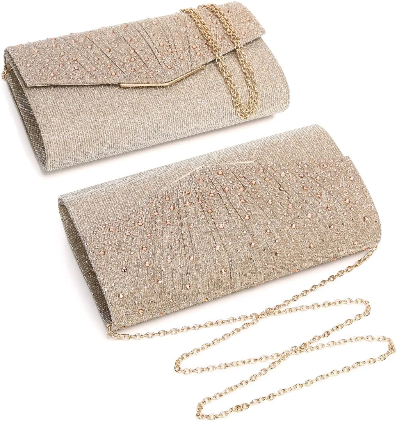 Women Evening Bags Glitter Sequins Clutch Purses for Women Shiny Envelope Handbag Formal Wedding Party Prom Purse