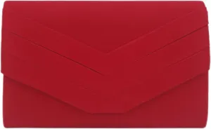 Women Evening Bags Suede Envelope Flap Clutch Purses Handbag with Detachable Chain for Wedding Party Prom