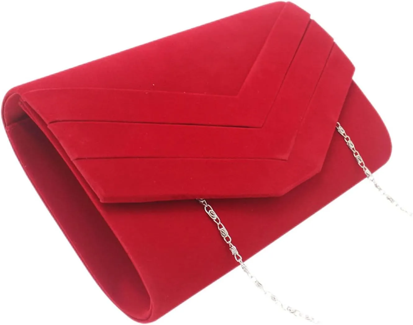 Women Evening Bags Suede Envelope Flap Clutch Purses Handbag with Detachable Chain for Wedding Party Prom