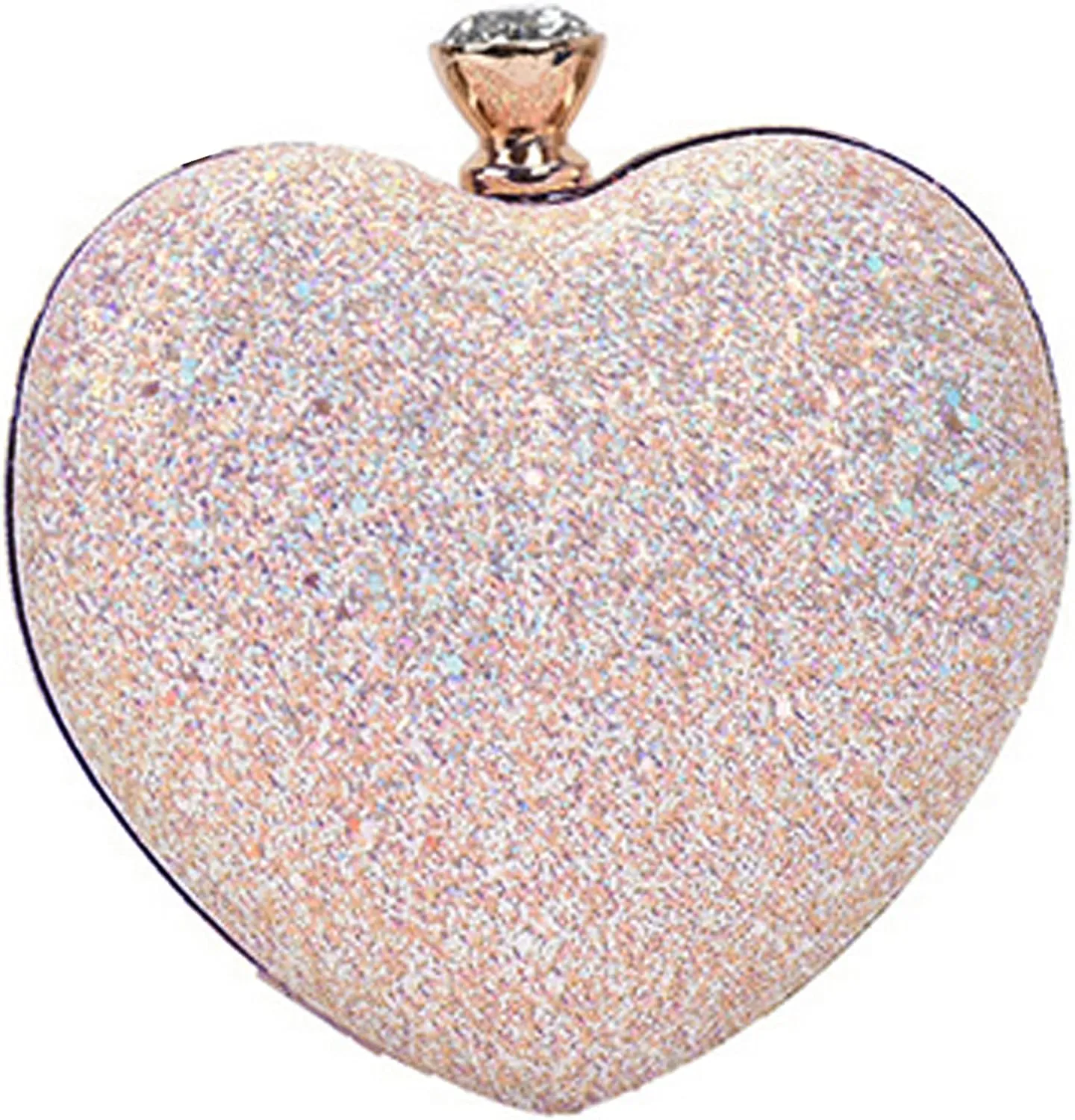 Women Exquisite Heart Shape Evening Clutch Velvet Leather Tote Handbag Chain Party Shoulder Crossbody Red