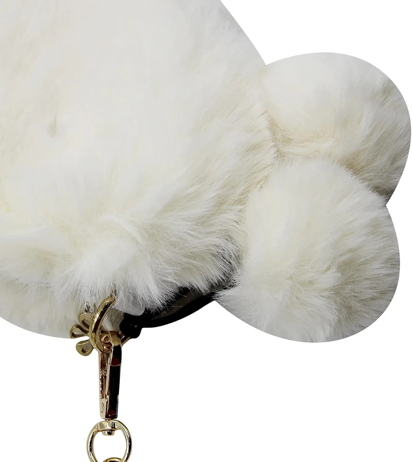 Women Girls Faux Fur Heart Shaped Handbag Plush Shoulder Bag Clutch Purse with Metal Chain Strap