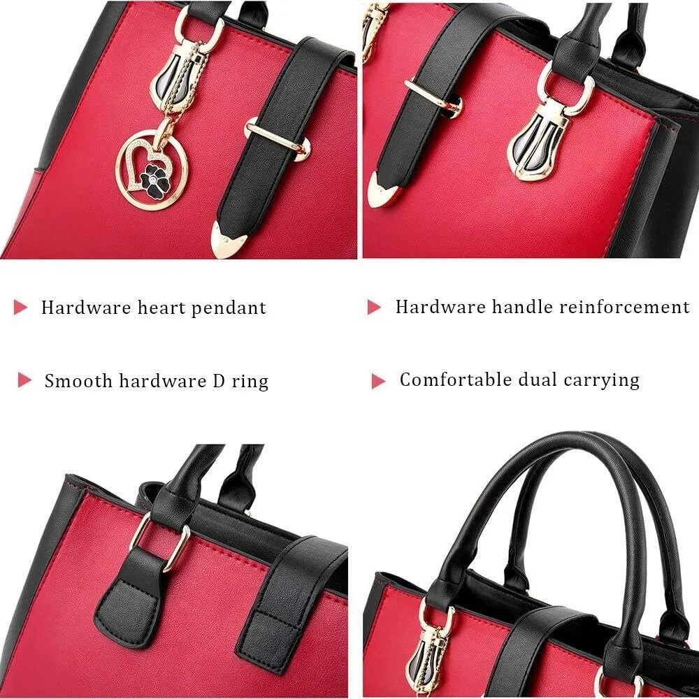 Women Handbags Crossbody Bags Ladies Tote PU Leather Hobo Satchel Work Shoulder with Heart Pendant