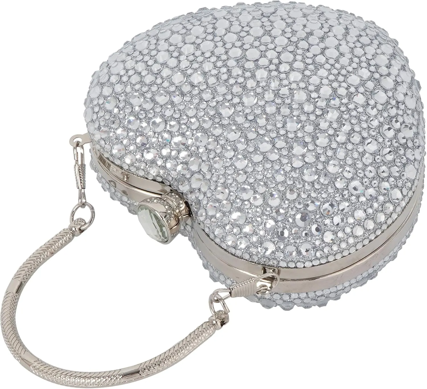 Women Heart Shaped Clutch Handbag Wedding Party Evening Bag Mini Chain Purse Cocktail Prom Tote Shoulder Bag