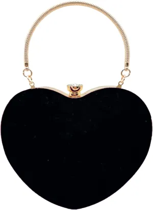 Women Heart Shaped Handbag Wedding Party Evening Bag Mini Clutch Chain Purse Cocktail Prom Evening Tote