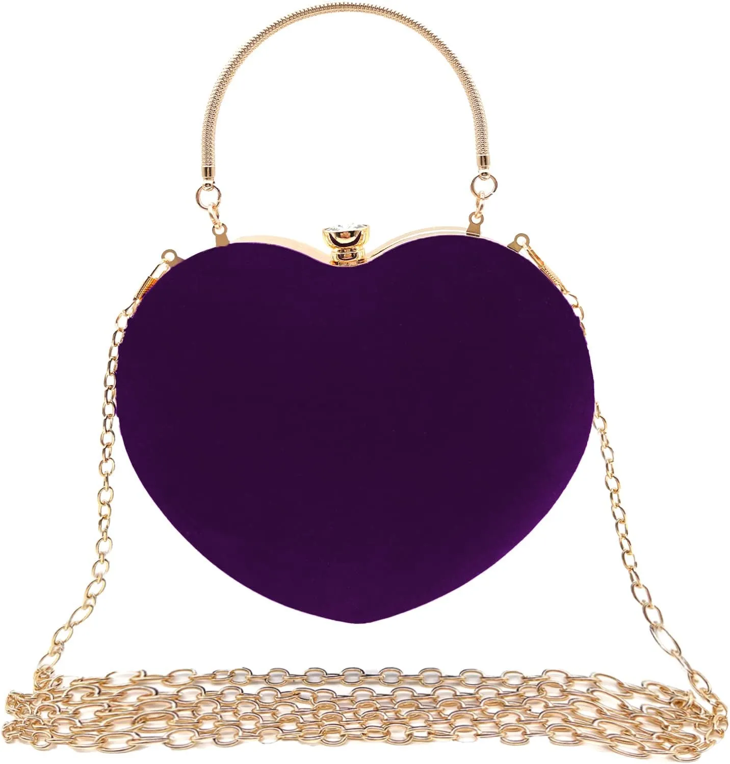 Women Heart Shaped Handbag Wedding Party Evening Bag Mini Clutch Chain Purse Cocktail Prom Evening Tote