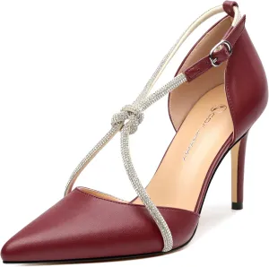 Women Rhinestone Heels Kitten High Pumps Pointed Toe Sparkly Sexy Wedding Dress Shoes 3.3''