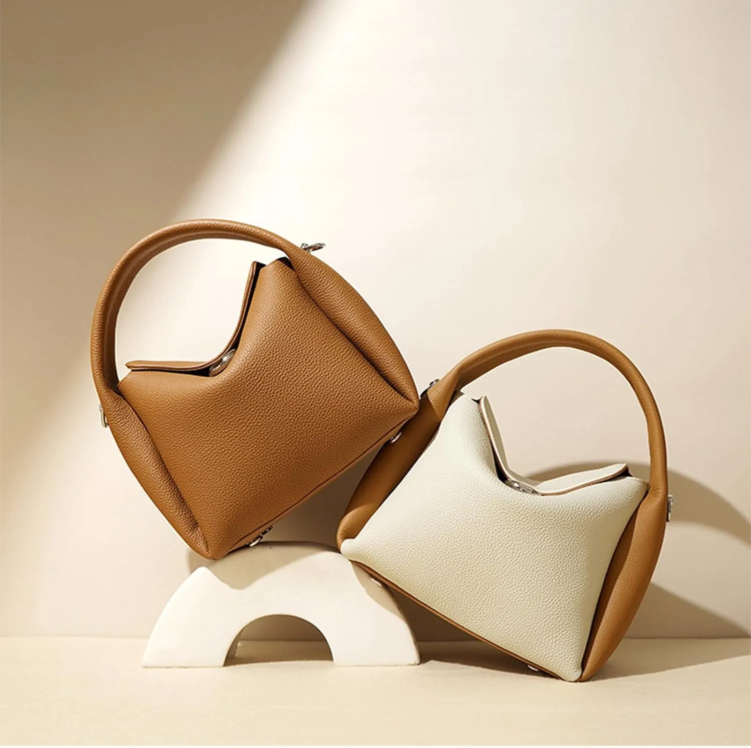 Women Top Handle shoulder bag,soft cowhide purse with Detachable Strap,Retro Classic Clutch Hobo,Cute Crossbody Bags