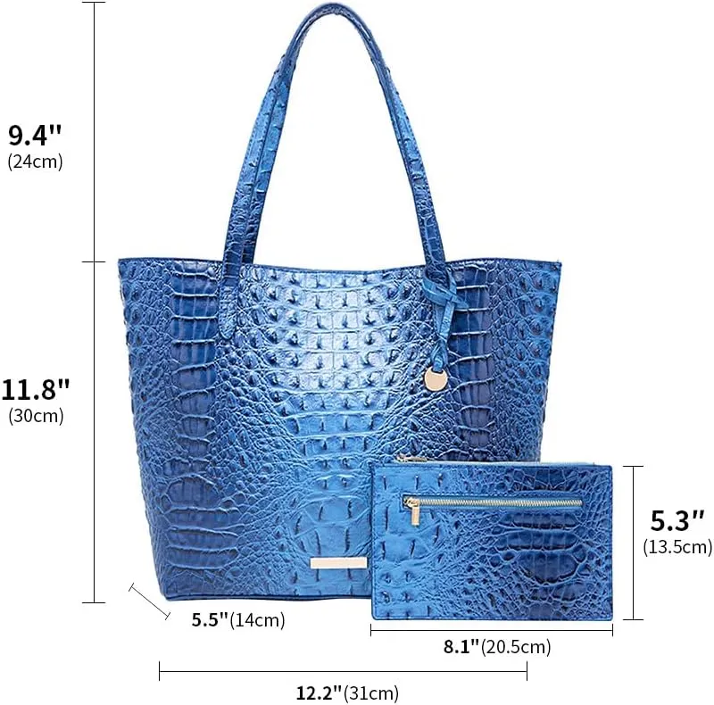 Women Tote Bag Crocodile Print Western Purses for Women Shoulder Hobo Top Handle Handbags for Shopping Travel