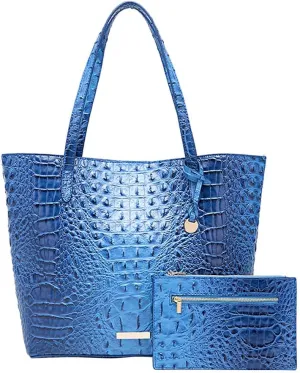 Women Tote Bag Crocodile Print Western Purses for Women Shoulder Hobo Top Handle Handbags for Shopping Travel