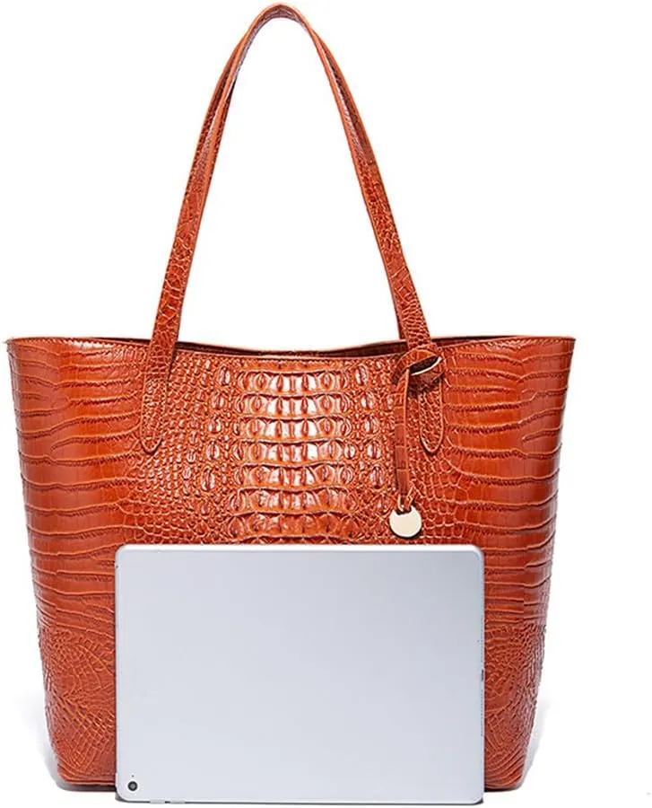 Women Tote Bag Crocodile Print Western Purses for Women Shoulder Hobo Top Handle Handbags for Shopping Travel