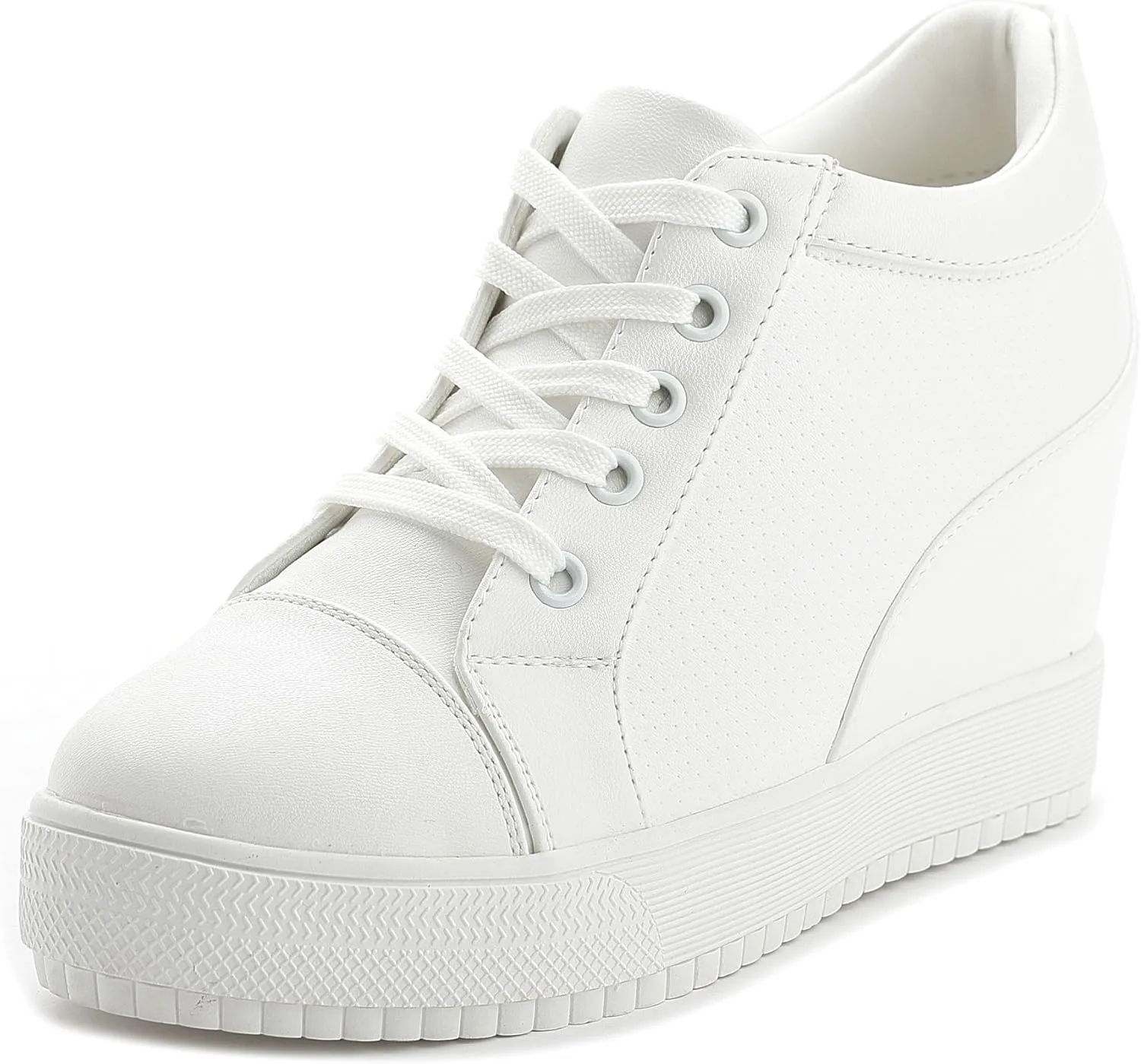 Women Wedges Sneakers with Hidden Heel Ankle High Platform Walking Shoes Fashion Bride Wedding Shoes
