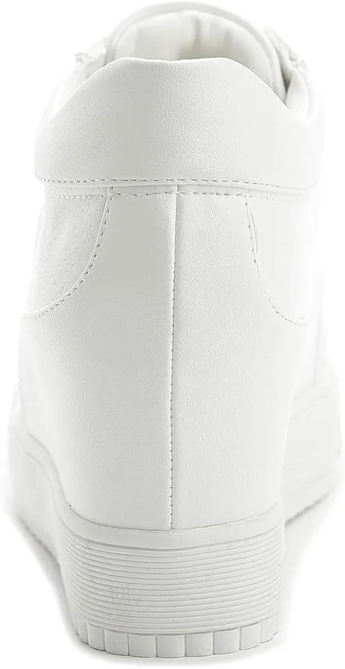 Women Wedges Sneakers with Hidden Heel Ankle High Platform Walking Shoes Fashion Bride Wedding Shoes