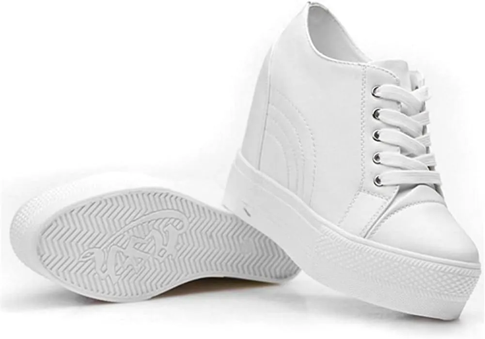 Women Wedges Sneakers with Hidden Heel Ankle High Platform Walking Shoes Fashion Bride Wedding Shoes
