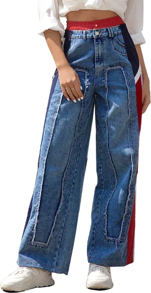 Women's Baggy Jeans High Waist Baggy Jeans Y2K Wide Leg Casual Trendy Hip Hop Streetwear Oversized Pants 2025