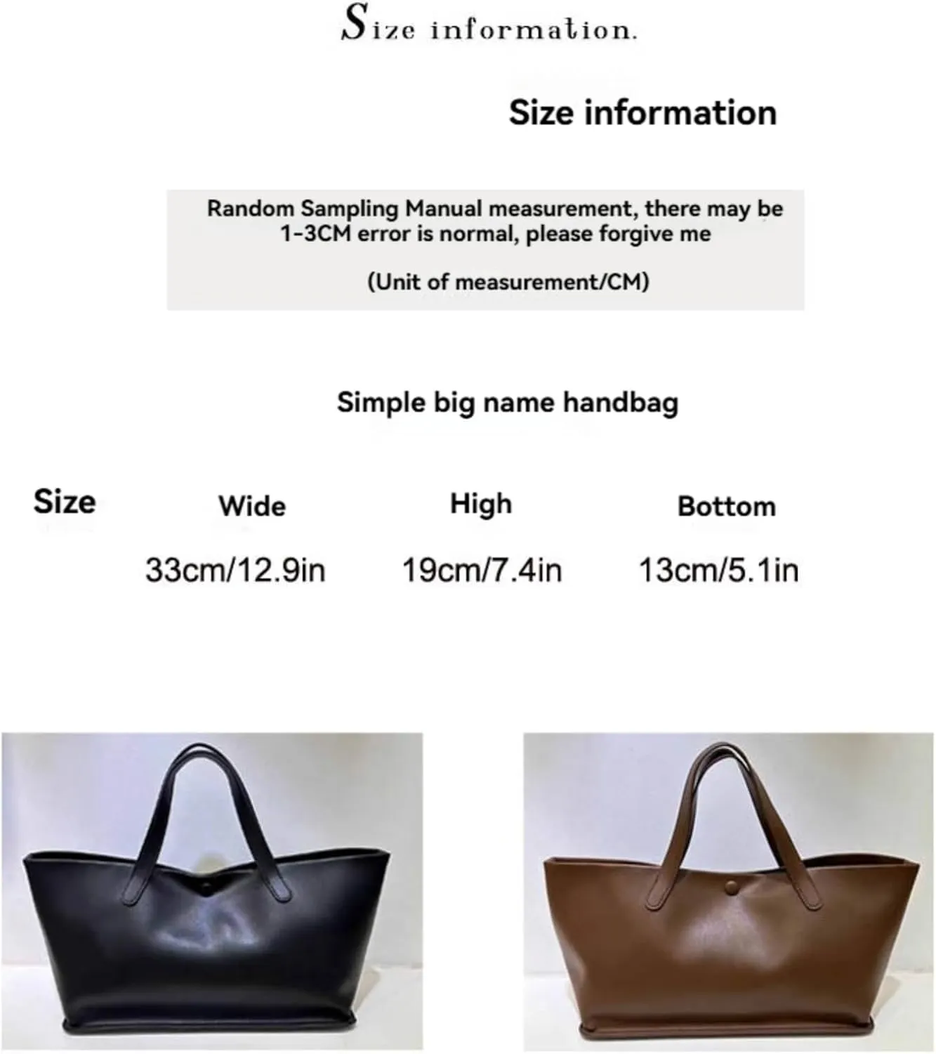 Women's black PU leather, work handbag, casual large capacity handbag, multifunctional New York bag