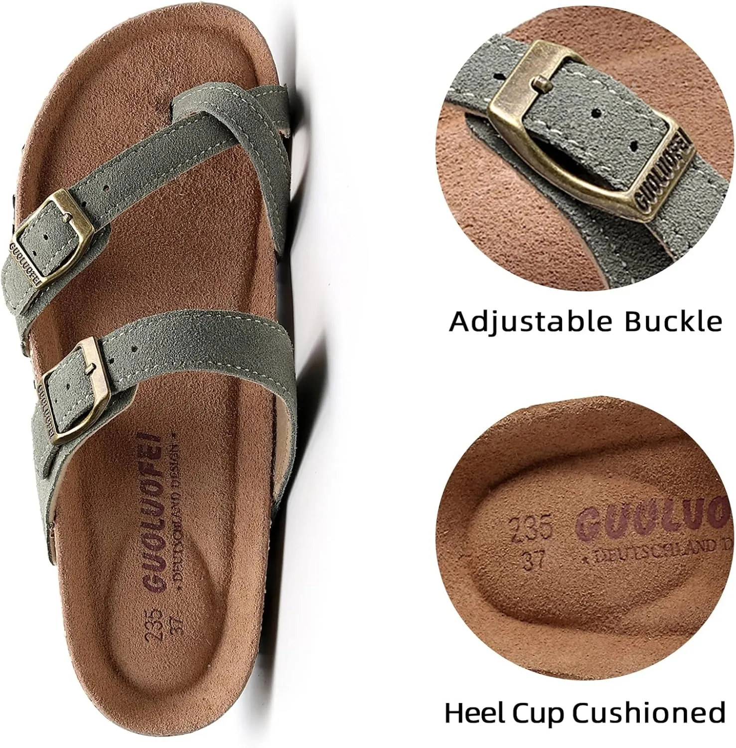 Women's Cork Footbed Slide Sandals With Arch Support,Comfortable Summer Beach Sandals For Women Girls Ladies