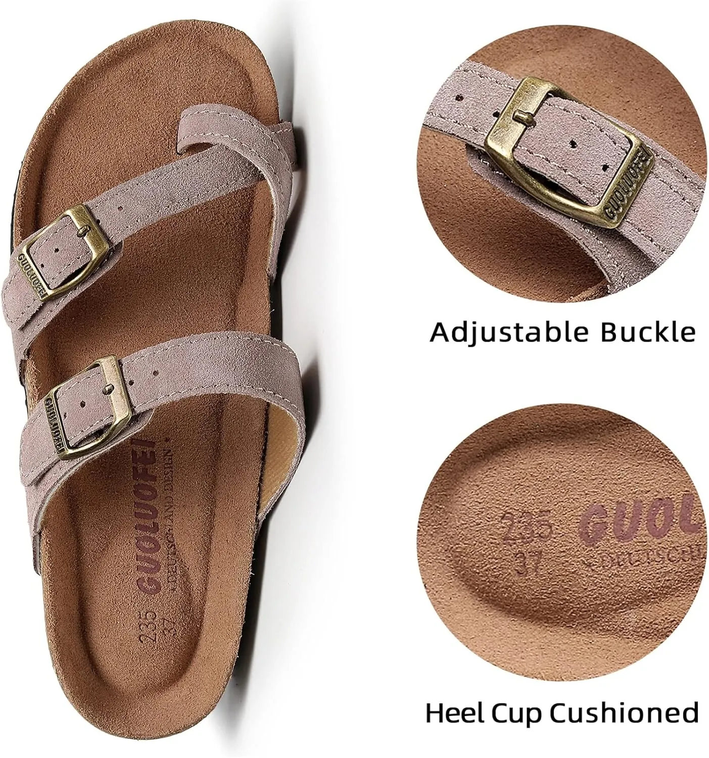 Women's Cork Footbed Slide Sandals With Arch Support,Comfortable Summer Beach Sandals For Women Girls Ladies