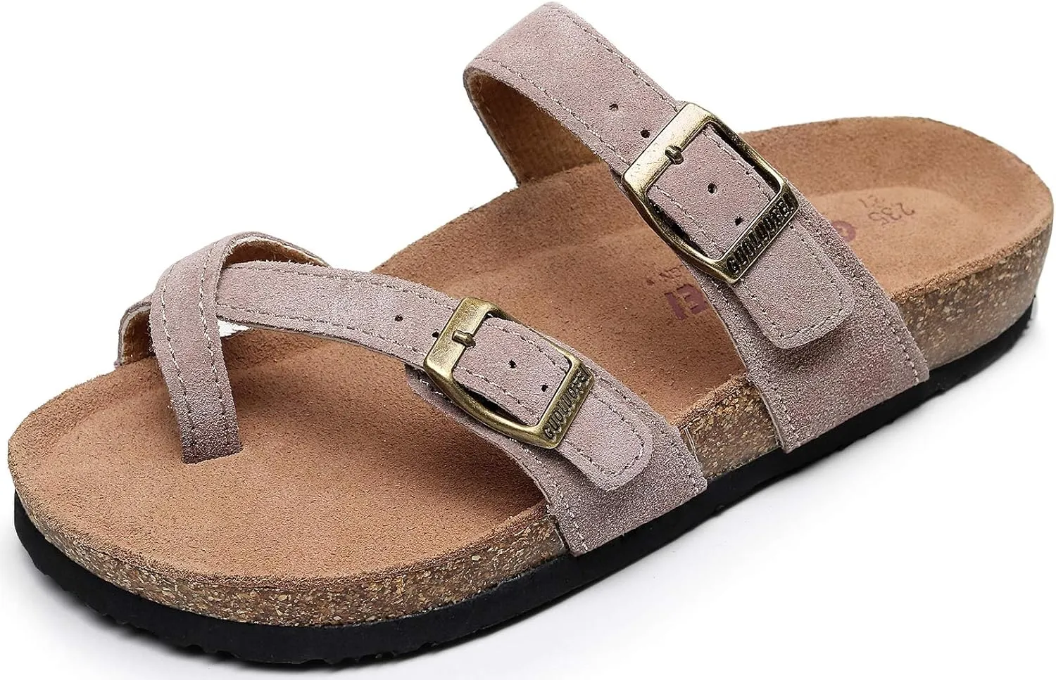 Women's Cork Footbed Slide Sandals With Arch Support,Comfortable Summer Beach Sandals For Women Girls Ladies